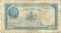 5000 lei 1945. augusztus 21. Románia 1.