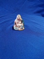Kínai Famille rózsa porcelánszobor Boldog Buddha alkotás figura