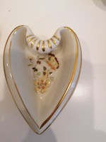 Zsolnax pillangós szív alakú gyűrűtartó tál tálka