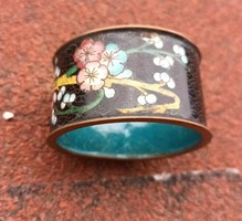 Antik Cloisonné szalvéta gyűrű , réz és tűzzománc technika