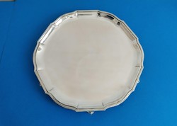 Silver Round Tray with Standing Cake Stand