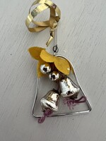 Antik ezüst csengő gablonz karácsonyfadísz