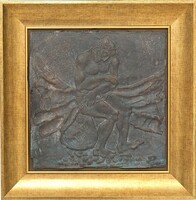 Rétfalvi Sándor Stáció X Jézus Krisztust megfosztják ruháitól bronz falikép portré