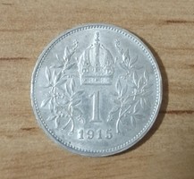Ferenc József 1 Korona / Corona 1915 ezüst. /402/