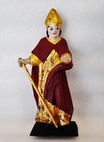 Antik faragott fa püspök szobor 18-19. sz.