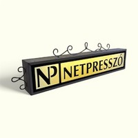 Retro, vintage kétoldalú NETPRESSO világító reklámtábla