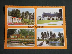 Képeslap,Fadd Dombori,mozaik, KISZ tábor,Volentöböl,strand,üdülő,szálló látkép,részlet 1981-