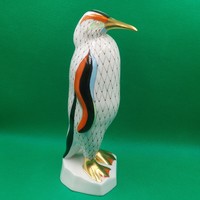 Ritka gyűjtői Hollóházi  Pikkelyes Garden festésű Pingvin figura