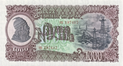 Albánia 1000 Albán Lek 1957 UNC
