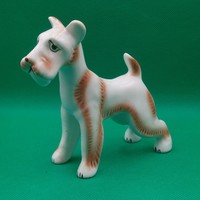 Retro Kispest Gránit kerámia Fox Terrier kutya figura