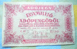 Adójegy 1 Millió Adópengőről T1