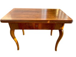 Biedermeier kinyithjató étkező asztal eredeti Bécsi bieder 109x122 cm - Esszimmer Tisch- Klapptisch