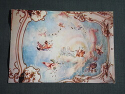 Képeslap,Fertőd,Esterházy kastély belső,freskó látkép,részlet, 1970-