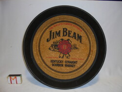 Retro JIM BEAM whiskey dekoros tálca - műanyag, parafa