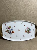 Régi Csehszlovák porcelán tálca, virágokkal. 3507