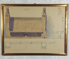 GYŐRI KÖTŐDÉSŰ BÉKÉSI LEÓ - MŰVÉSZI KŐPAD TERVRAJZ (1914)