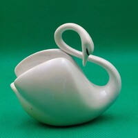 Ritka gyűjtői Vörös Helén Hollóházi  Lüszteres  mázas Hattyú figura