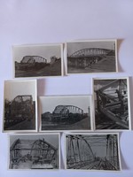 Régi fekete-fehér fotók, 7 db, Zólyomi híd építése, Garam-híd, Szlovákia