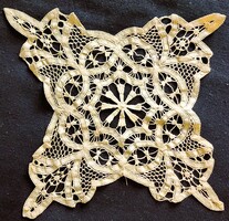 Cca 1918 Szecessziós ART NOUVEAU terítő VERTCSIPKE vert csipke értékes MAGYAR CÉRNA KÉZIMUNKA