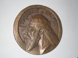 STEPHANVS  REX ,(  ISTVÁN KIRÁLY ) ÁLLAM-ALAPITÓ  MAGYAR KIRÁLY , 8 cm átmérő KALOCSA , BRONZ