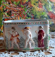 Nápolyi Koronás Capodimonte márkajelzésses ékszeres doboz,  XIX.szd második fele