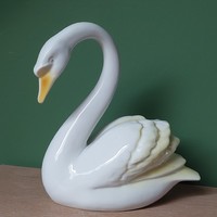 Nagyméretű 24 cm-es Hollóházi porcelán Hattyú figura