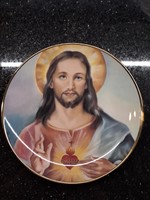 Royal Doulton Franklin Mint porcelán dísztányér sacred heart bei Bar Zoni Jézus Krisztus szíve