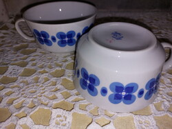 Alföldi kék virágos ritka porcelán teás csésze, 2db