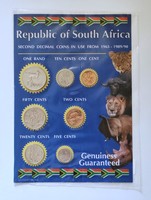 Dél Afrika 7 db-os érme kollekció, 1965-1989/90.