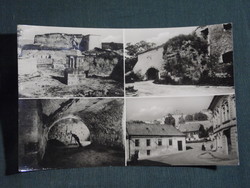 Képeslap,Eger,mozaik,Vár,ágyú,ásatások,utca látkép,részlet,1961-