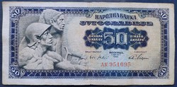 Ritka! Jugoszlávia 50 Dínár 1965, F+.