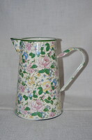 Zománcozott virágos nosztalgia füles kiöntő kancsó  ( DBZ 00117 )