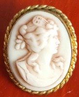 Régi Kámea - kendőcsat - sálcsat ( Kàmeo,Cameo  medál,bross, kitűző )