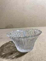 Kristály üveg asztalközép kináló, 9 x 16 cm-es. 3344