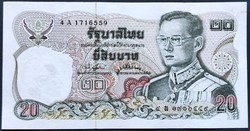 Thaiföld 20 Baht 1981, AUNC.