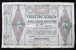 Miskolci Keresztény Hitelszövetkezet üzletrészjegy 5x40 pengő 1941 Miskolc
