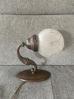 Antik bronz falikar csiszolt üvegbúrával