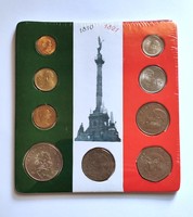 Mexico / Mexikó 9 db-os érme kollekió. A függetlenségi háború (1810 - 1821) emlékére.