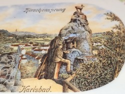 Karlsbad ritka porcelán tálca