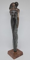 Czobor Sándor "Szerelem" bronzszobor, eredetiségigazolás, ingyen posta