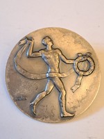 Iván István sport plakett, 1950, jelezett magyar sport relikvia