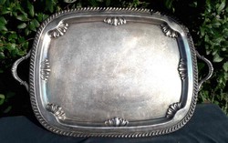 Hatalmas,70 cm. ezüstözött tálca.