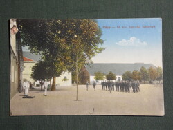 Képeslap,Pécs,Magyar királyi honvéd laktanya,Alt és Böhm Pécs kiadás,1917-