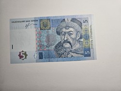 2013-as 5 Hrivnya Ukrajna UNC
