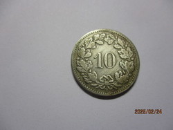 Helvetia  10 Rappen  1898  Nagyon ritka, VF/XF