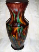 Szabó-Karcag - Folyatott mázas  kerámia váza, padló váza