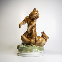 Zsolnay medvék figura