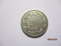 Helvetia  20 Rappen  1891  Nagyon ritka, VF/XF