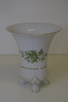 Hollóházi Erika mintás oroszlántalpas porcelán váza A124