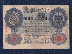 Németország Második Birodalom (1871-1918) 20 Márka bankjegy 1914